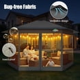 thumbnail image 5 of SANOPY 16'x16' Pop up Gazebo with 6-Sided Mosquito Netting, Patented Center Lock Pop up Screen Gazebo Canopy Instant Shelter for Deck and Lawns, Gray, 5 of 7