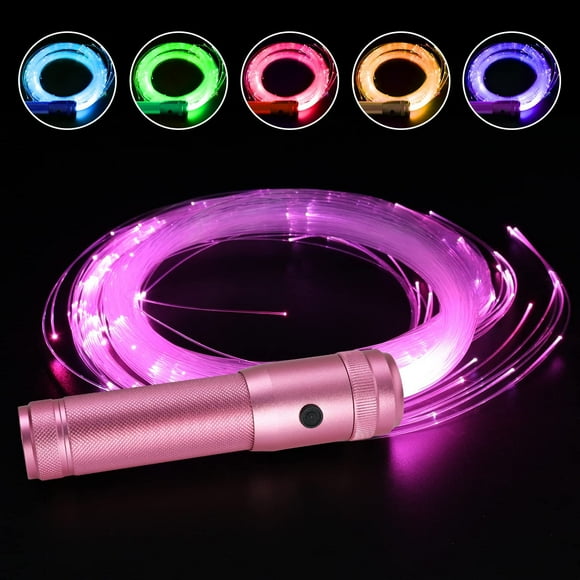 SHAR Fiber Optic Whip, Dance Flow Pixel Whip Super Bright Light Up Rave Toy 40 Color Effects Mode 360° Swivel for Dance, Party, Light Show, EDM Music Festival
