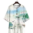thumbnail image 7 of Women's Tops, Tees & Blouses,Shirts for Women Trendy Button Down 3/4 Sleeve Blouse Lightweight Loose Casual Summer Tops, 7 of 7