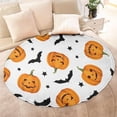 thumbnail image 4 of Halloween Pumpkin Bat Pattern Round Blanket,Comfortable Soft Flannel Throw Blanket,All Season,Warm Lightweight Blankets for Sofa Bed Couch Living Room Chair 47"x47", 4 of 5