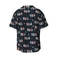 thumbnail image 6 of Lsque USA print Men's Cuban Collar Short Sleeve Shirt Summer Beachwear Casual Button Down Fashionable Vacation Leisure Shirt-Medium, 6 of 7