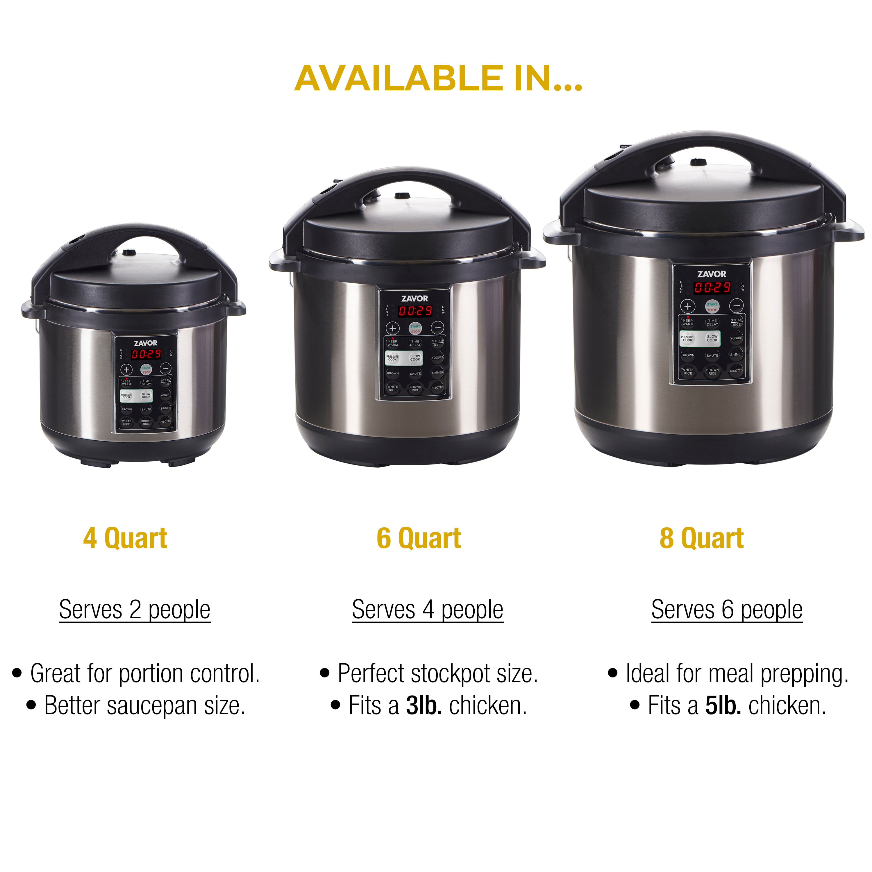 ZAVOR Select 8-Qt. Electric Pressure Cooker/Rice Cooker - Macy's