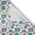 thumbnail image 6 of Ambesonne 90s Valance & Curtain, Cassettes Stars Heart Lightning, 55"x30", Aqua Pale Purple and Blue, 6 of 7