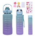 thumbnail image 1 of Botella de agua Botella de bebida motivacional de 3 piezas con pajita portátil para acampar caminar correr JShteea El nuevo, 1 of 9