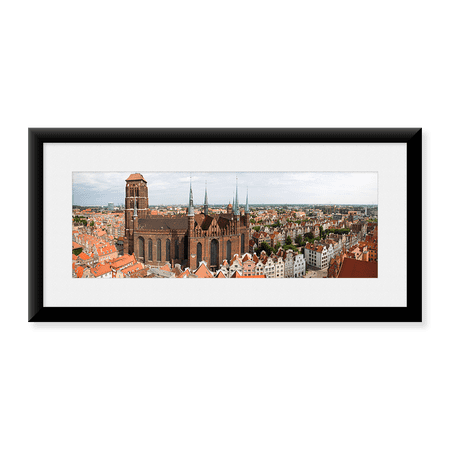 Framed Art Print, Cathedral in a city by Panoramic Images, 25-7/8" x 9-7/8"