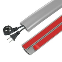 Uxcell Floor Cord Cover 10FT, Self Adhesive Cord Hider Floor Power Cord Protector Extension Cable Management Cable Recess 0.3" W x 0.3" H for Offices Exhibitions, Grey