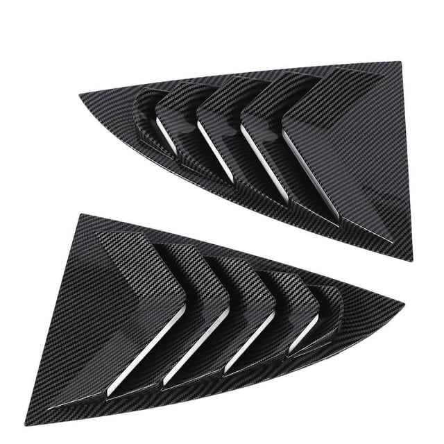 2Pcs Car Rear Window Shutter Cover Trim Stylish Look Window Louver Side Vent Trim Replacement for Tesla Model 3 2023 and Later Carbon Fiber Style