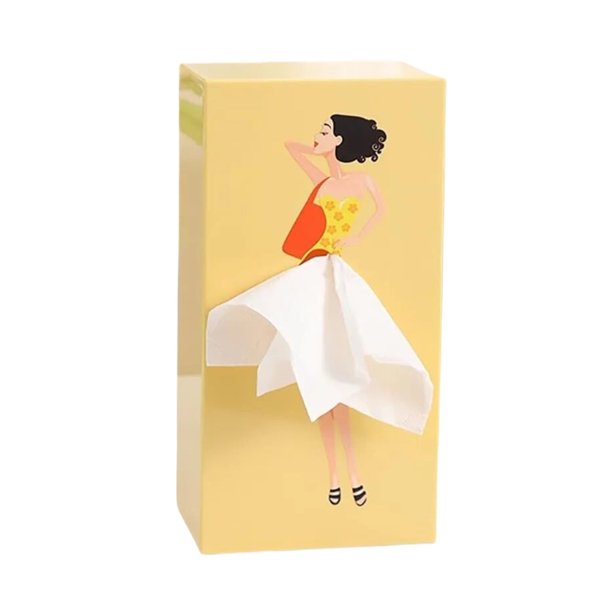 1x Caja de bombeo Lady Funny Skirt Caja de pañuelos Caja de pañuelos divertida Sala de estar Mesa de café Mesa de comedor Dormitorio Caja de papel Personalizada y linda Caja de papel creativa para el