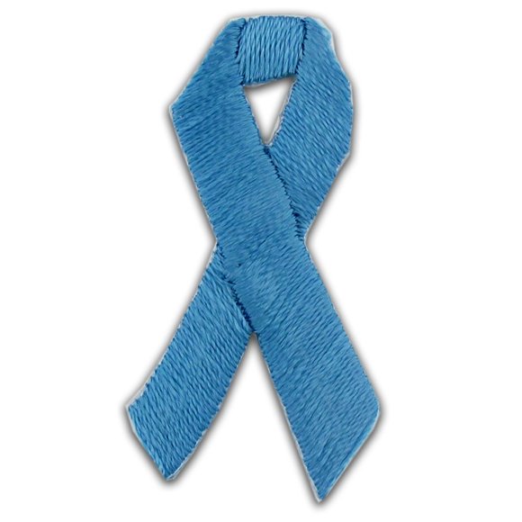 Blue Awareness Ribbon Embroidered Applique Sticker