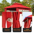 thumbnail image 5 of FDW Outdoor Folding Gazebo with 2 Sidewall Translucent Windows, Backyard Party Event, Red，10'x13', 5 of 7
