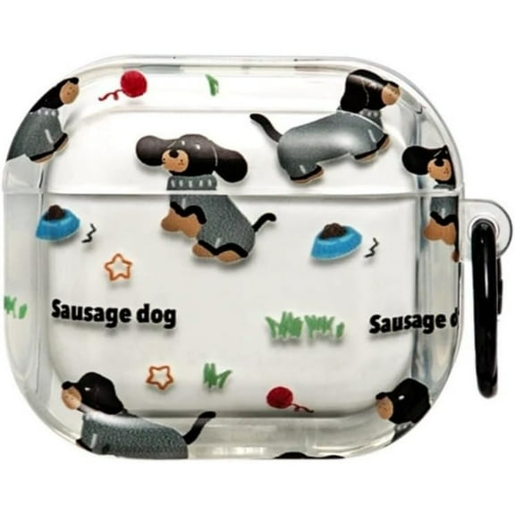 Case for Airpods 4, Cute Interesting Sweater Dachshund Pattern Headphone Protective Shell for AirPods 4 Earphone Cover for Girls Women