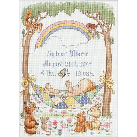 Birth Announcement Counted Cross Stitch - Our Little Blessing Birth Record Counted Cross Stitch Kit, 10
