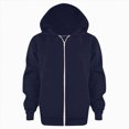 thumbnail image 2 of KPOPLK Boys Hoodie Sweatshirts Long Sleeve Zipper Jacket Top for 1-9 Years Fall Winter Cotton Solid Color Coat Navy Size 4-5 Years, 2 of 4