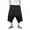 Black, variant on Zylarhe Casual Pants for Men, Men Summer Casual Mid Waist Loose Cropped Harem Pants With Pockets Black XXXXXL