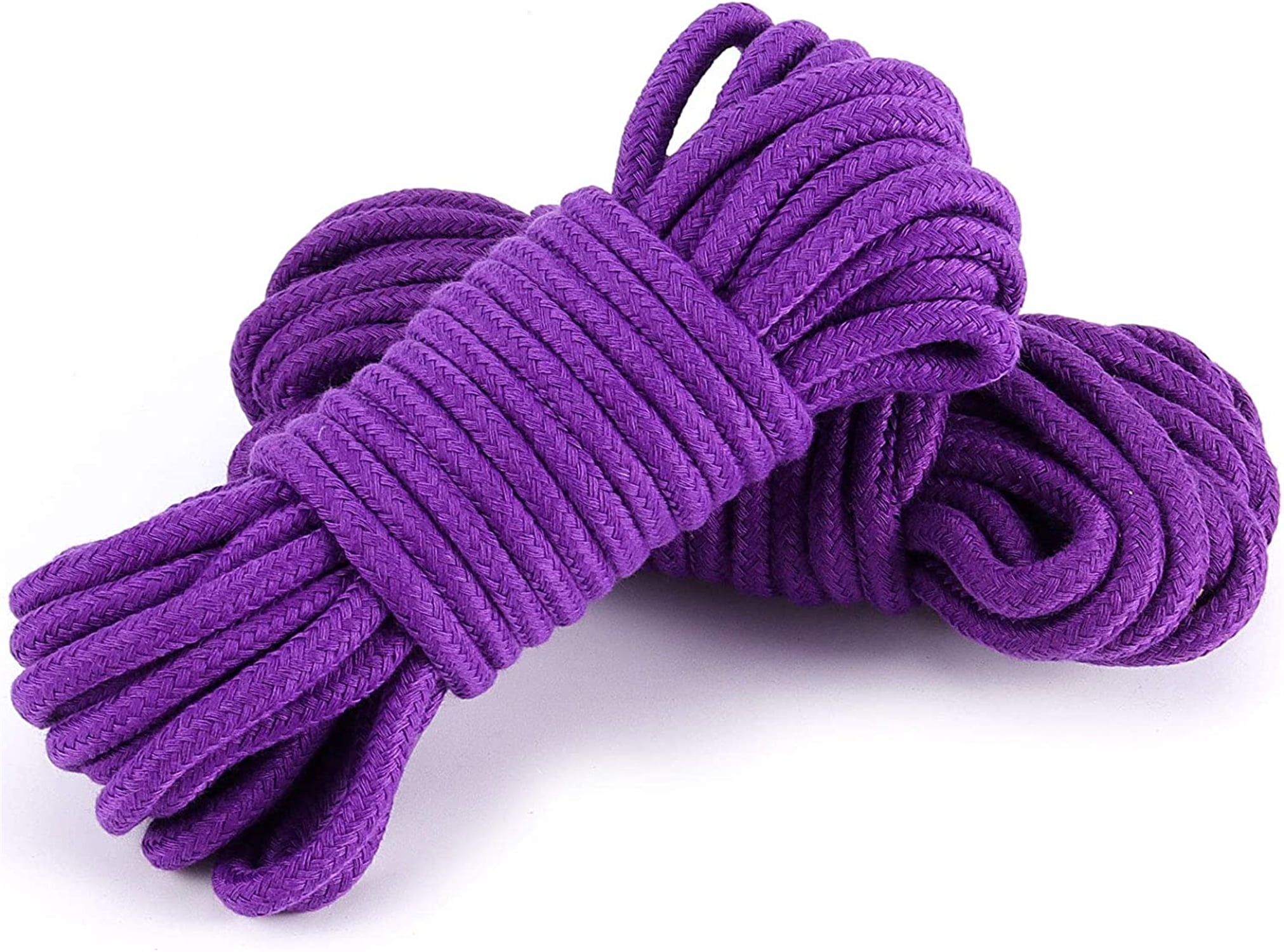 BAVIHOR Silk Rope, 32 Feet 8 mm Soft Rope Durable Multipurpose Long Satin  Braided Twisted Rope (Purple)