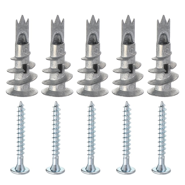 EeaseCA 200pcs Practical Metal Self Drilling Plasterboard Fixings Plugs Cavity Wall