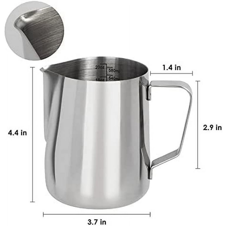 Black Stainless Steel Milk Frothing Jug - 600ml | EspressoWorks