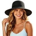thumbnail image 3 of sususu Straw Sun Hat for Men Women Summer Western Cowgirl Hat Woven Hollow Out Wide Brim Hat Khaki Black, 3 of 6