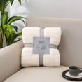 thumbnail image 2 of 27.6 x 39.4 Inch Checkered Coral Fleece Blanket, Thickened Soft Nap Throw, Warm Skin-Friendly for Dormitory, Couch, Office, Multi-Functional Lightweight, 1* Household Blanket, 2 of 6