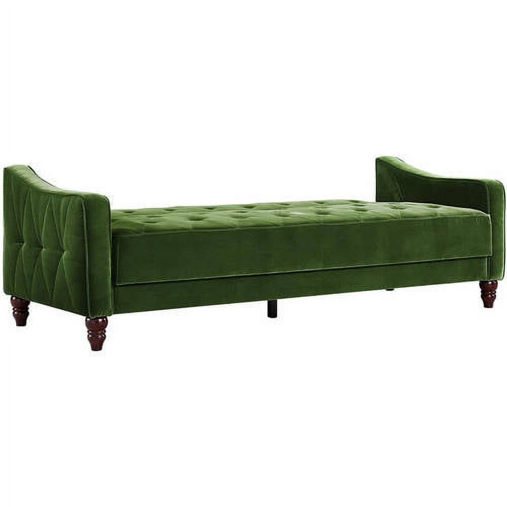 Novogratz Vintage Tufted Sofa Sleeper II, Green Velvet
