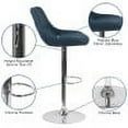 thumbnail image 6 of Emma + Oliver Blue Fabric Adjustable Height Gas Lift Swivel Bar Stool - Kitchen Dining Stool, 6 of 15