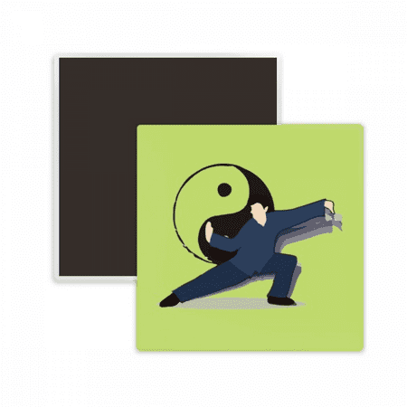 

Chinese Kung Fu Tai Boxing Gossip Square Ceracs Fridge Magnet Keepsake Memento