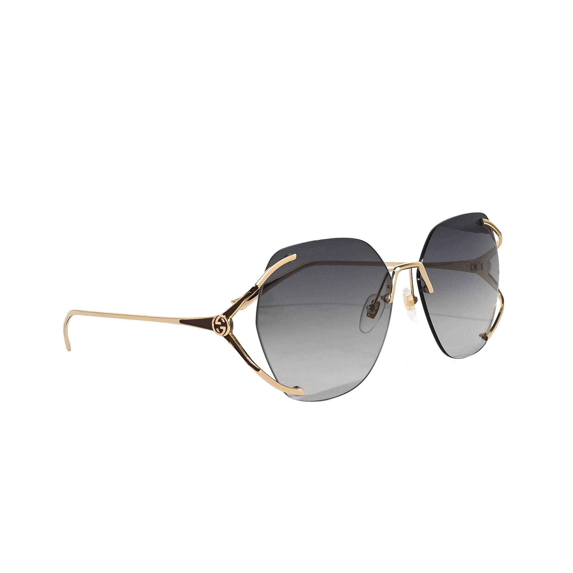 Gucci GG0649SK 002 Butterfly Sunglasses - Black / Grey Oversized sunglasses Gucci Black in Plastic - 69197002 main image 4