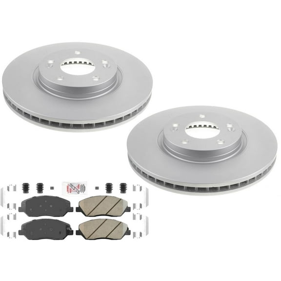 Front Performance Coated Disc Brake Rotors Pads for Hyundai Santa Fe 2007-2009