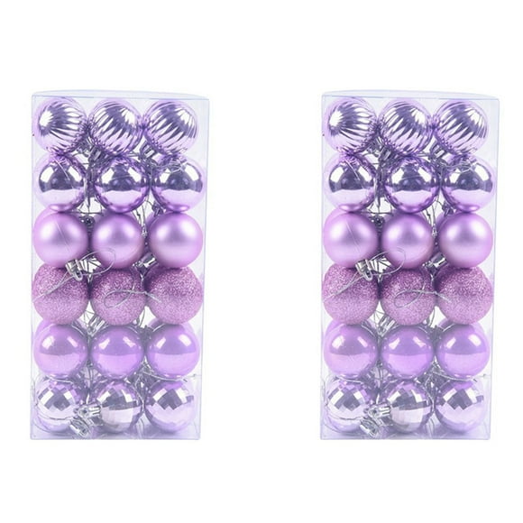 72X Christmas Ornaments Shatterproof Christmas Tree Ornament Set Christmas Balls Decoration New Purple