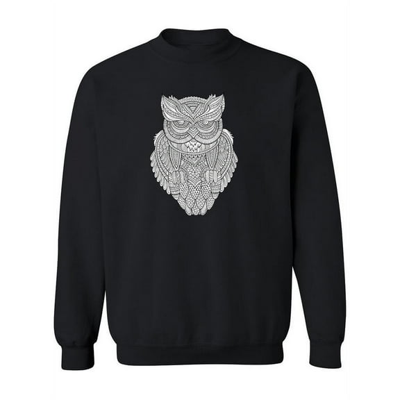 Black And White Ethnic Owl Sweatshirt Women -Image by Shutterstock, Female Large