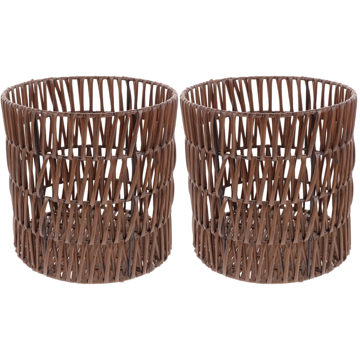 CRILSTYLEO Small Woven Baskets Brown for Snacks and Cosmetics Storage 2Pcs