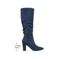 thumbnail image 5 of BLISSFUL STEP Valentine's Women's Boots Pointed Toe Block Heel Knee High Boots Navy Blue 9.5, 5 of 5