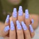 thumbnail image 1 of Coolnail, uñas de mármol blanco brillante, uñas falsas, uñas de ballet reutilizables Afortunado Sencillez, 1 of 4