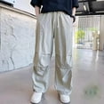 thumbnail image 2 of Kovlvoll Teen Boys Clothes Pants Drawstring Elastic Waist Wide Leg Lightweight Thin Casual Boy Sports Pant with Pockets, 2 of 7