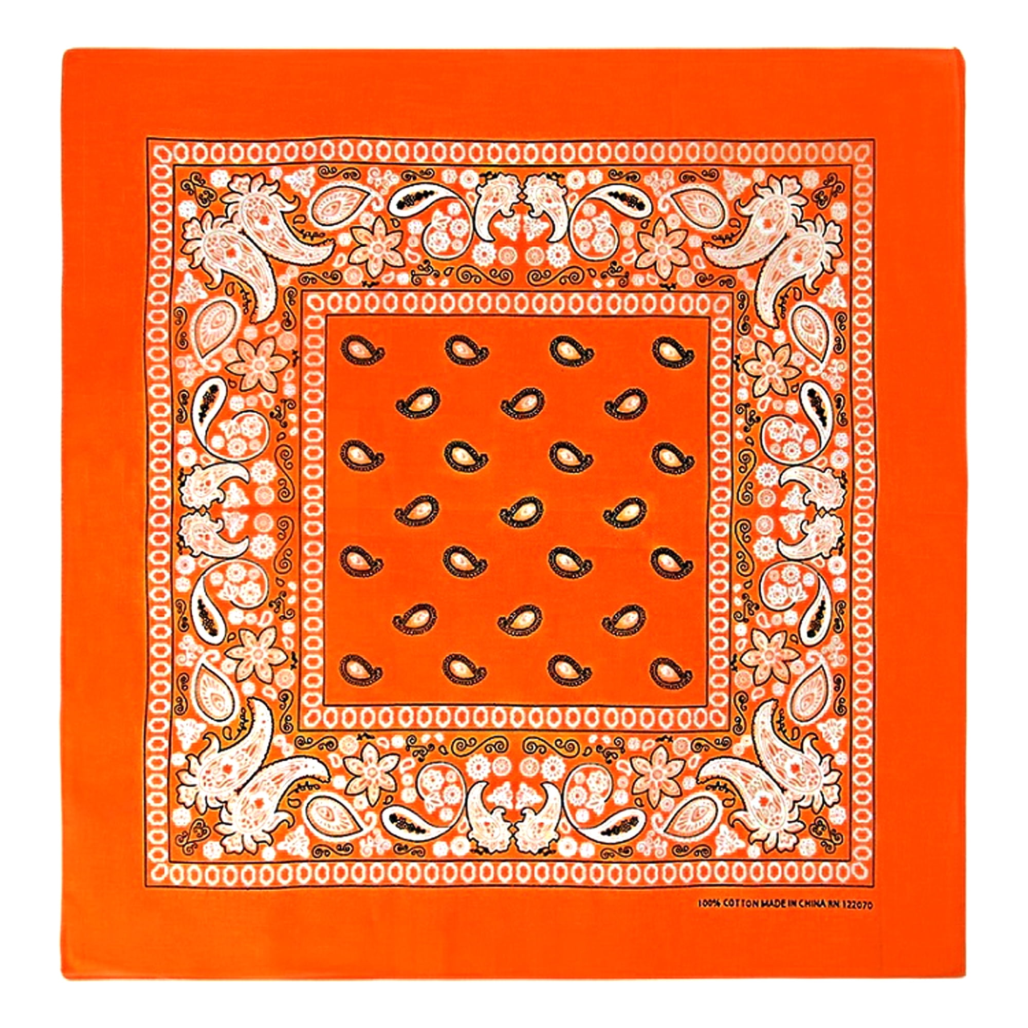 BASICO 6pk Lime Green Paisley Bandana Face Covering | 100% Cotton