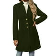 thumbnail image 6 of ZUKMRJPC Women's Mid-Long Winter Overcoat Casual Long Sleeve Stand Collar Single Breasted Coat Fall Classic Solid Color Outerwear, 6 of 7