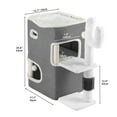 thumbnail image 2 of Dextrus Modern Cat Cube Condo, 2-Tier Indoor Cat House,Cat Tunnels with Scratch Pad and Hideaway Cube, 17.7"L x 13.7"W x 24.8"H,Cactus,Gray, 2 of 6