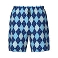thumbnail image 4 of Lsque Mens Swim Trunks Blue Squares Pattern - Bathing Suit Compression Liner - Beach Swim Shorts Swimwear - (S-3XL) - Stretch Quick Dry -XX-Large, 4 of 9