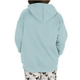 thumbnail image 4 of Tawop Sweatshirts for Women Tops for Women Womens Sweatshirts Long Sleeve Pullover Fleece Hoodies Solid Casual Light Blue L, 4 of 7