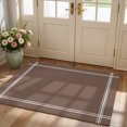 Solid Color Area Rug 2'x3', Brown Mat Non-Slip Silicone Backing Machine ...