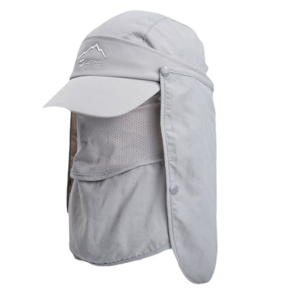 Temacd Fishing Hat Windproof Quick Dry Hook Loop Fasteners Neck Gaitor  Cover Flap Baseball Cap for Home