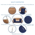 thumbnail image 6 of Jeco Honey Resin Wicker Hanging Porch Swing with Cushion in Blue, 6 of 9