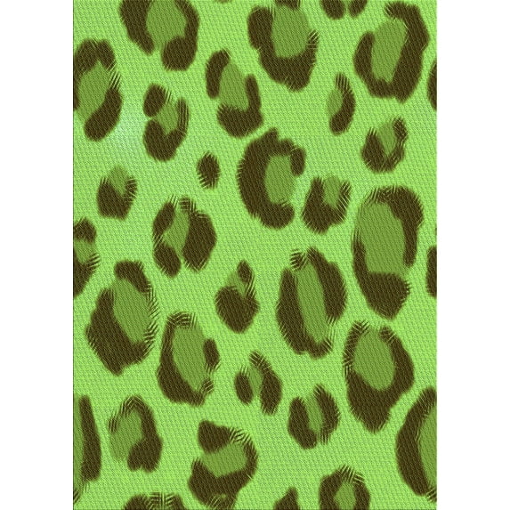 Ahgly Company Indoor Rectangle Patterned Bright Green Area Rugs, 4' x 6'