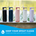 thumbnail image 4 of GROSCHE ALPINE Flip 'N Sip Insulated Water Bottle, Leakproof Water Bottle with Straw, Cream White (20oz + 40oz - Pack of 2), 4 of 9
