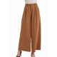 thumbnail image 1 of Pantalones Palazzo Largos de Pierna e Informales de Cintura Alta para Mujer, Talla Regular Color Camello L, 1 of 8