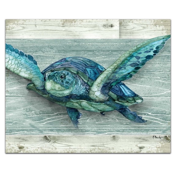 CounterArt Sea Turtle 3mm Tempered Glass Cutting Board 10" by 8"
