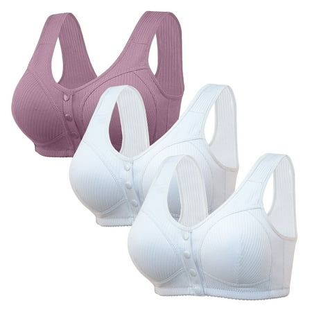 Weikingp Bras for Women  Thin Laceless Comfortable Breathability Underwear Large Size Brater Buckle Female Bra V Neck Vest Bralette Wireless Bra Bralettes for Women Plus Size Lingerie Clearance