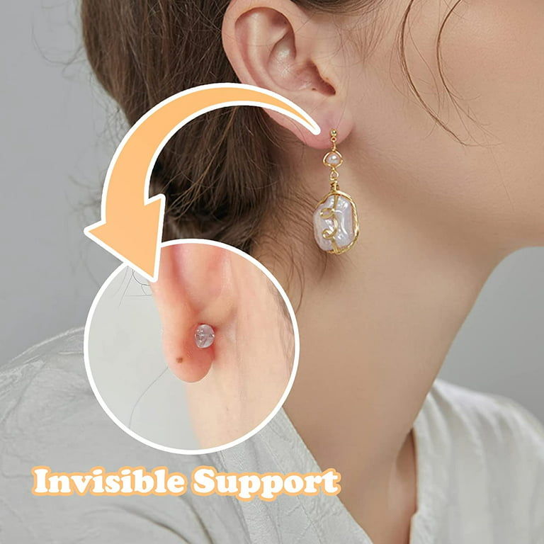24pcs Earring Backs for Studs, 12pcs 925 Silver Earring Back Replacements 12pcs 18K Gold Secure Ear Locking for Stud Earrings Ear Nut for Posts Heavy