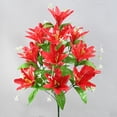 thumbnail image 6 of Artificial Lily Flowers Arrangement - 18 Stems Realistic Fake Silk Lily Bouquet for Home Office Decor, Wedding Centerpiece, Vase Floral Display, No Maintenance (Red Not Vase), 6 of 6