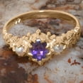 thumbnail image 6 of LBG British Made 14k Rose Gold Natural Amethyst & Cultured Pearl Womens Promise Ring - 33 size options - Size 9.5, 6 of 7